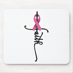 Cross Warrior Survivor Pink Ribbon Breast Cancer Mouse Mat