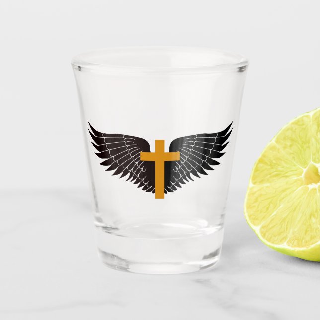 Cross Wing Shot Glass (Front)