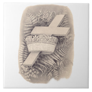 Cross with a crown and victory tile
