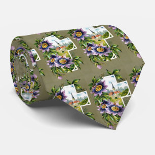 Cross With Clematis Flowers Tie