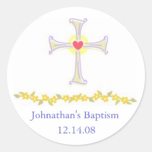 Cross with Heart Stickers