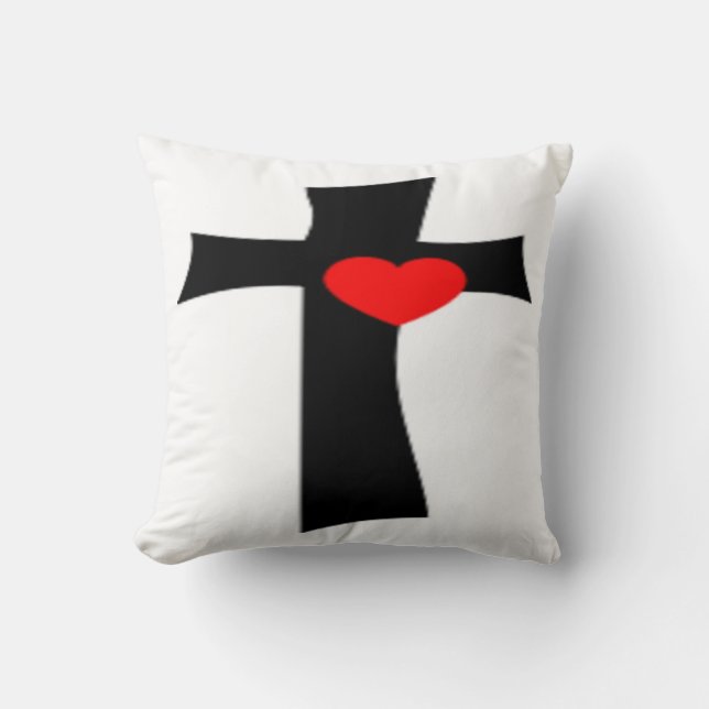 CROSS WITH RED HEART CUSHION (Front)