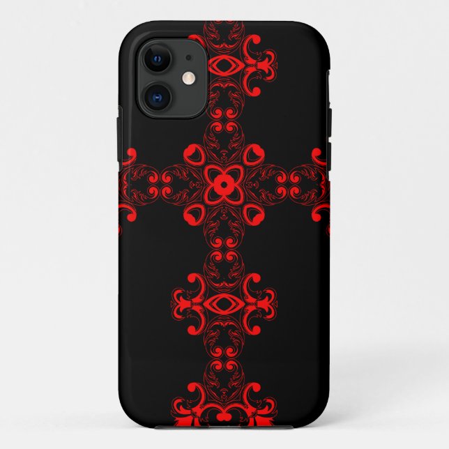 Cross with red ornament Case-Mate iPhone case (Back)