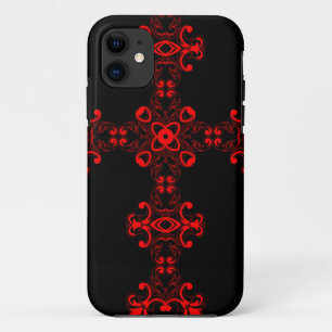 Cross With Red Ornament Sacred Decorative Art iPhone 11 Case