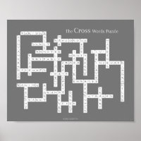 Cross Words Puzzle Grumpy Humour Grey