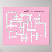 Cross Words Puzzle Grumpy Humour Pink