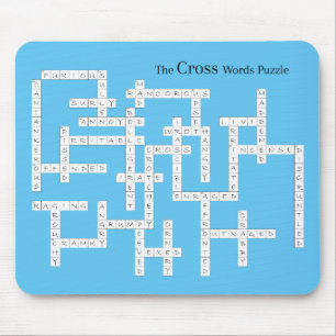 Cross Words Puzzle Semantics Humour Blue Mouse Mat