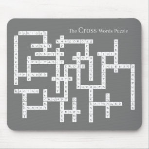 Cross Words Puzzle Semantics Humour Grey Mouse Mat