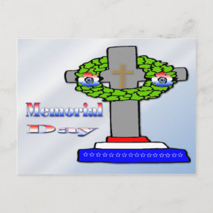 Cross & Wreath - Memorial Day Postcard