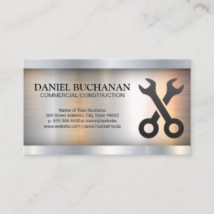 Cross Wrenches   Metallic Industrial Business Card