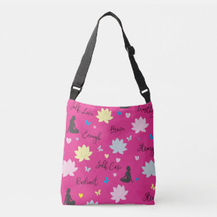 Crossbody Bag Mental Health Lotus Floral Pattern
