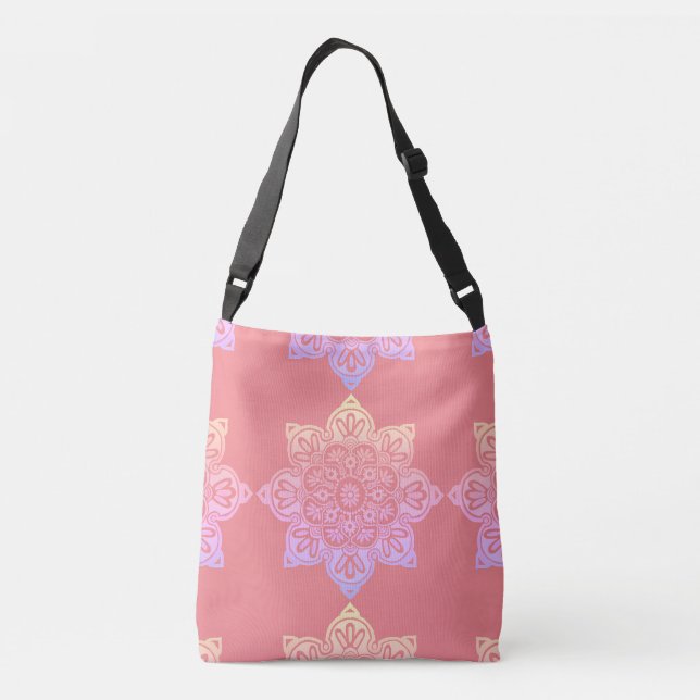 Crossbody Bag peach with pastel Medallion (Back)