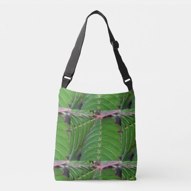 Crossbody Bag with Elegant Green Leaf (Front)