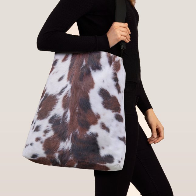 Crossbody Tote Bag - Cowhide (Close Up)