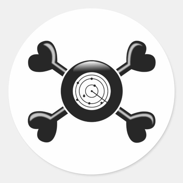 Crossbones Air Traffic Control Classic Round Sticker (Front)