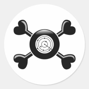 Crossbones Air Traffic Control Classic Round Sticker