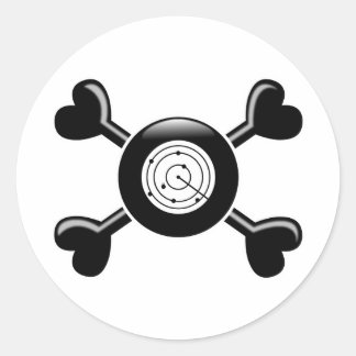 Crossbones Air Traffic Control Classic Round Sticker