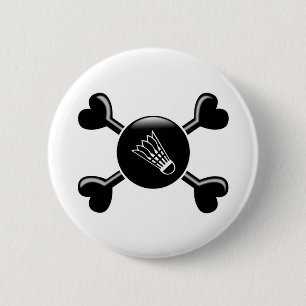 Crossbones Badminton 6 Cm Round Badge