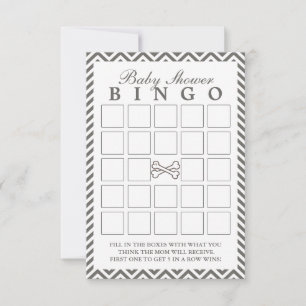 Crossbones Chevron Stripes Baby Shower Bingo Cards