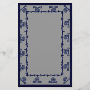 crossbones dutch blue stationery