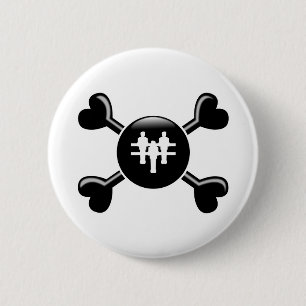 Crossbones Foosball 6 Cm Round Badge