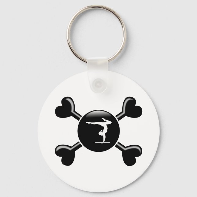Crossbones Gymnastics Key Ring (Front)