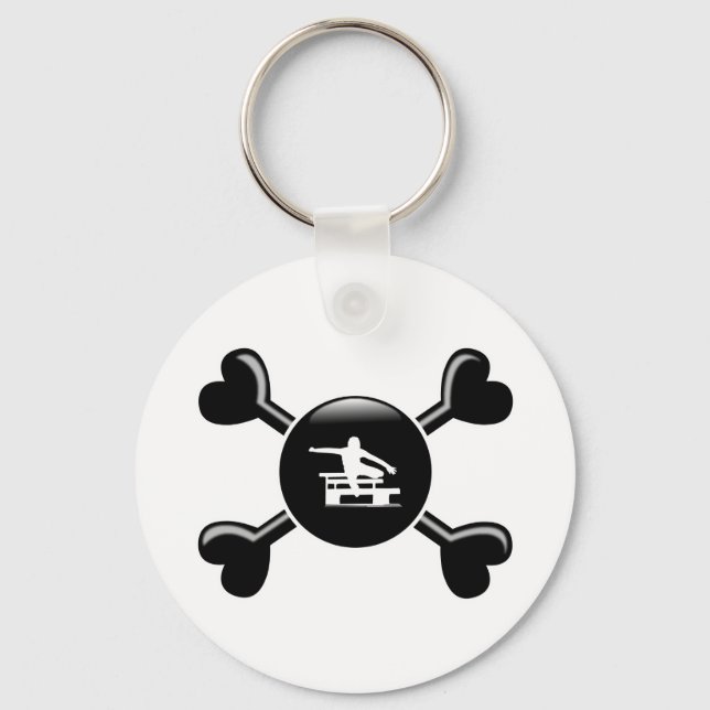 Crossbones Hurdling Key Ring (Front)
