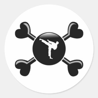 Crossbones Martial Arts Classic Round Sticker