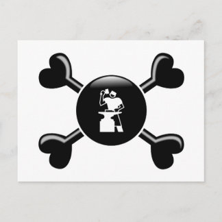 Crossbones Metal Working Postcard