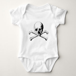 Crossbones skull baby bodysuit