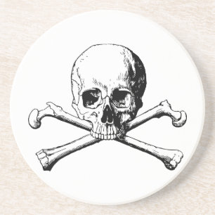 Crossbones skull coaster