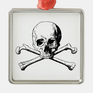 Crossbones skull metal tree decoration