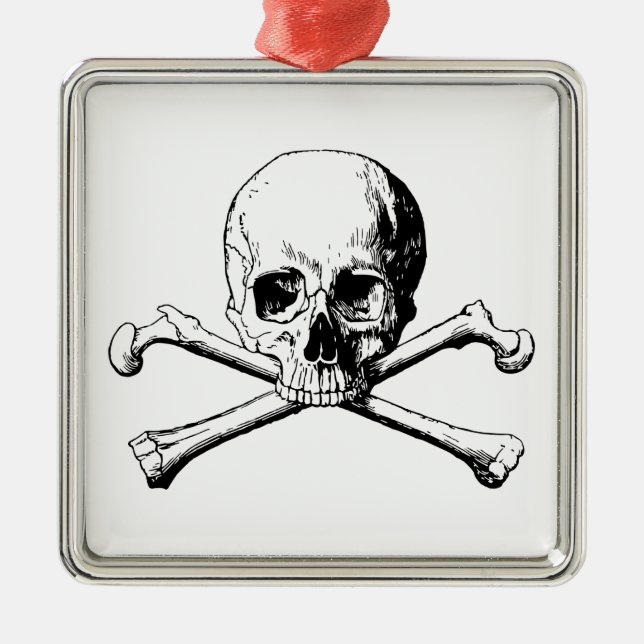Crossbones skull metal tree decoration (Front)
