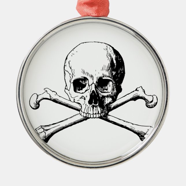 Crossbones skull metal tree decoration (Front)