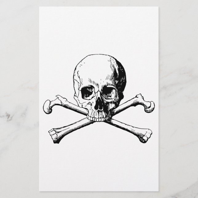 Crossbones skull stationery (Front)