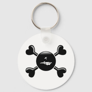 Crossbones Skydiving Key Ring