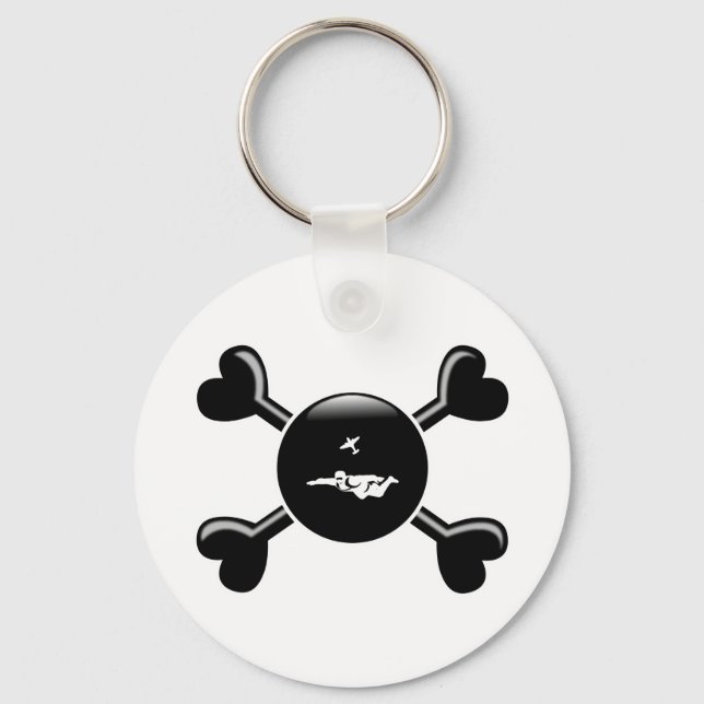 Crossbones Skydiving Key Ring (Front)
