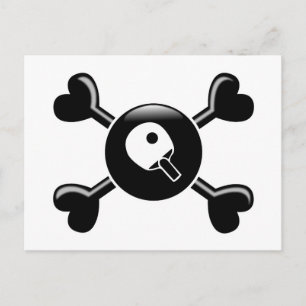 Crossbones Table Tennis Postcard