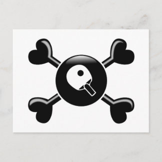 Crossbones Table Tennis Postcard