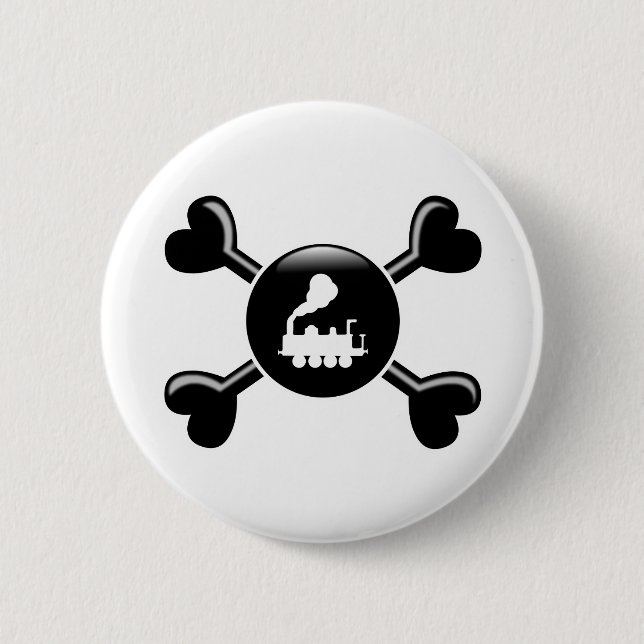 Crossbones Trains 6 Cm Round Badge (Front)