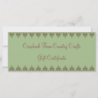 Crossbuck Farm Country Crafts - Gift Certificate