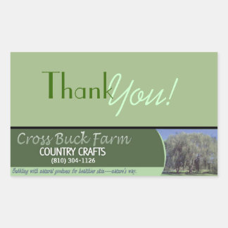 Crossbuck Farm Country Crafts -thank you rectangle Rectangular Sticker