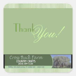 Crossbuck Farm Country Crafts - thank you squares Square Sticker