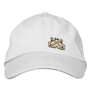 Crossed Anchors Nautical Star Embroidery Embroidered Hat