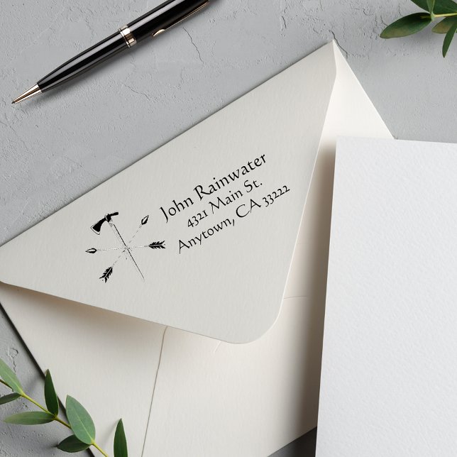 Crossed Arrows & Axe Personalised Self-inking Stamp (Creator Uploaded)