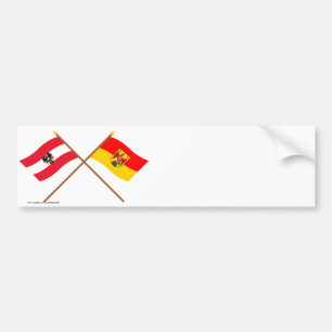 Crossed Austria and Burgenland flags Bumper Sticker