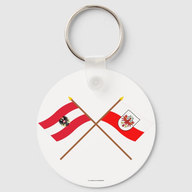Crossed Austria and Tirol flags Key Ring (Front)