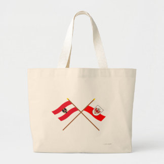 Crossed Austria and Tirol flags Large Tote Bag