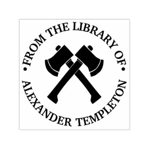 Crossed Axes Silhouette Axe Throwing Sport Library Self-inking Stamp