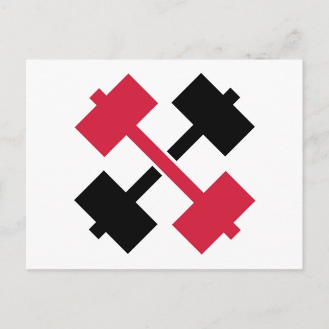 Crossed Barbells Postcard (Front)